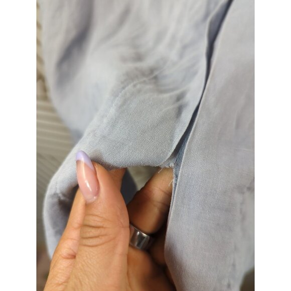 PUBLIC BY ITALY Women's LINEN Button Down High Low Collared EMBROIDERY LRG - Picture 8 of 8